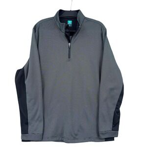 Pro Tour 1/4 Zip Pullover Mens XL 100% Polyester Gray‎ Black
